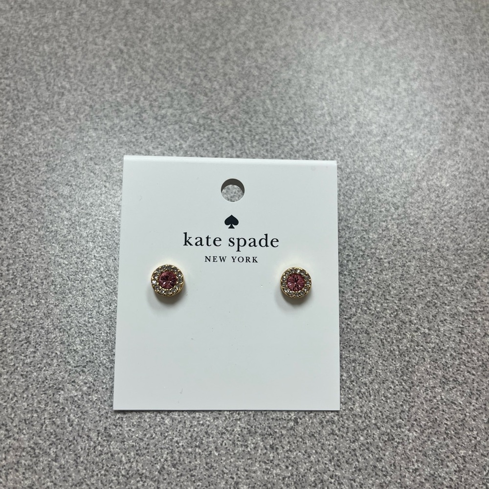 Kate Spade Gold and Pink Sparkle Earrings